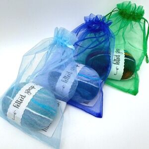 Felting Studio UK Felted Soap 3 Pack Merino Wool Dove Base Gift Bath Spa